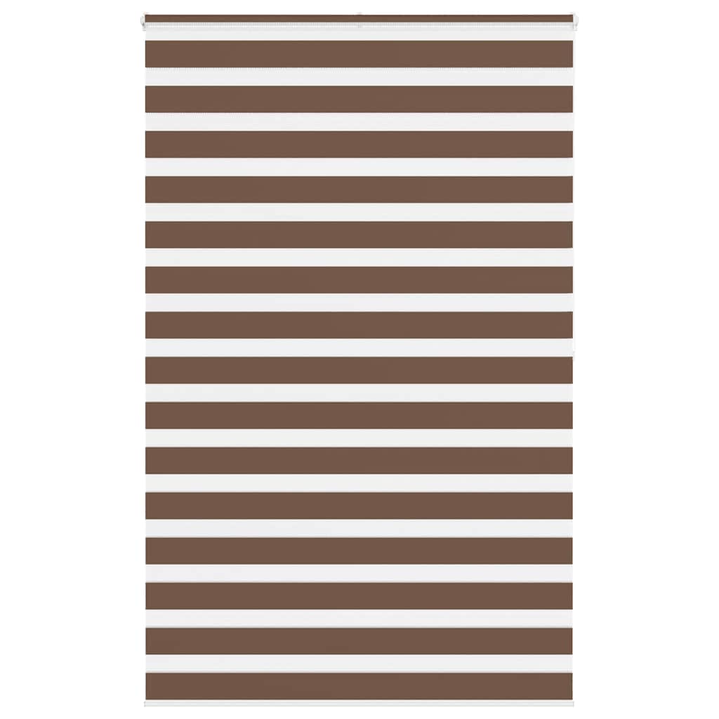 Zebra Blind Brown 145x200 cm Fabric Width 140.9 cm Polyester - Discount Dealers