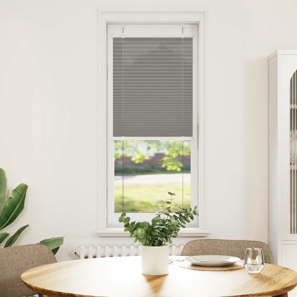 Pleated Blind Anthracite 45x100 cm Fabric Width 44.4 cm Polyester - Charlotte Dunes