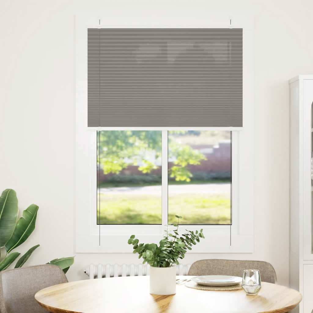 Pleated Blind Anthracite 95x100 cm Fabric Width 94.4 cm Polyester - Brittle & Co