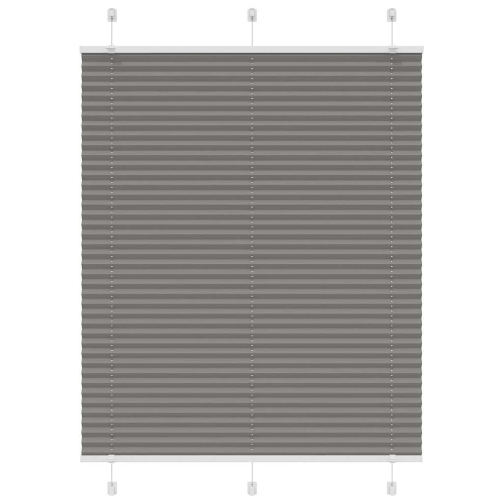 Pleated Blind Anthracite 105x150 cm Fabric Width 104.4 cm Polyester - Decor Base