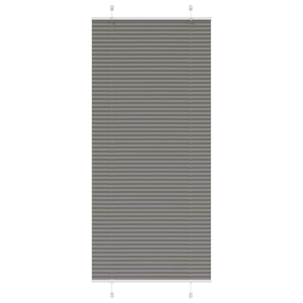 Pleated Blind Anthracite 90x200 cm Fabric Width 89.4 cm Polyester - All Things Good