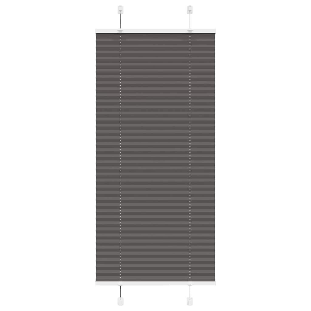Pleated Blind Black 65x100 cm Fabric Width 64.4 cm Polyester - Direct Imports
