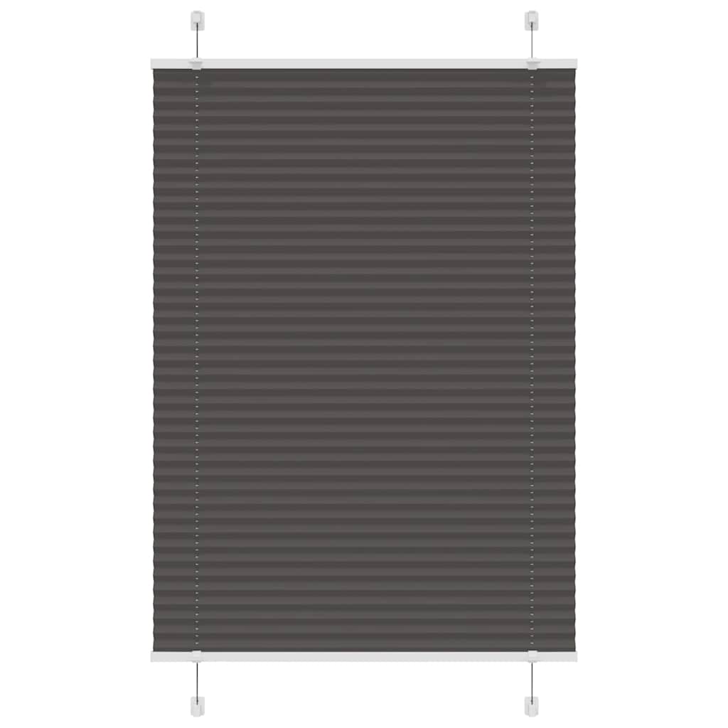 Pleated Blind Black 85x100 cm Fabric Width 84.4 cm Polyester - Discount Dealers