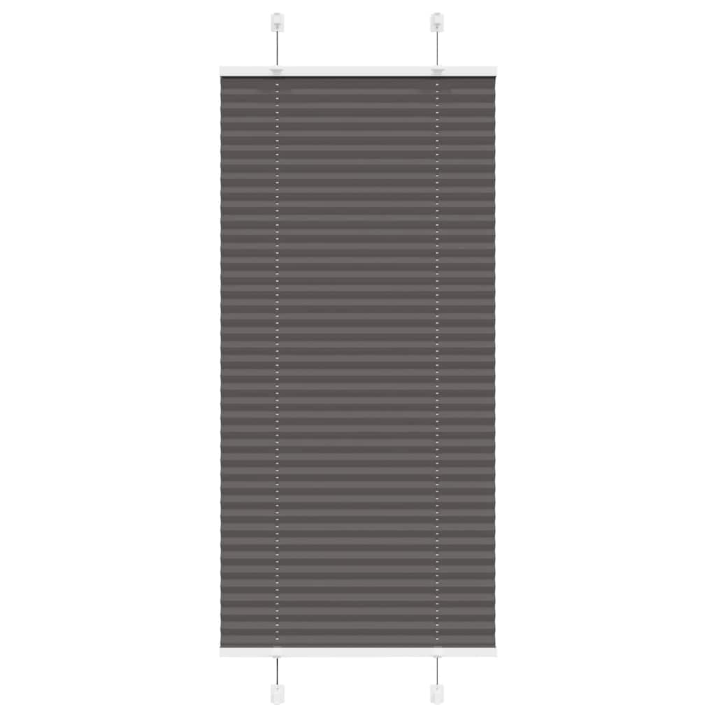 Pleated Blind Black 65x150 cm Fabric Width 64.4 cm Polyester - Direct Imports
