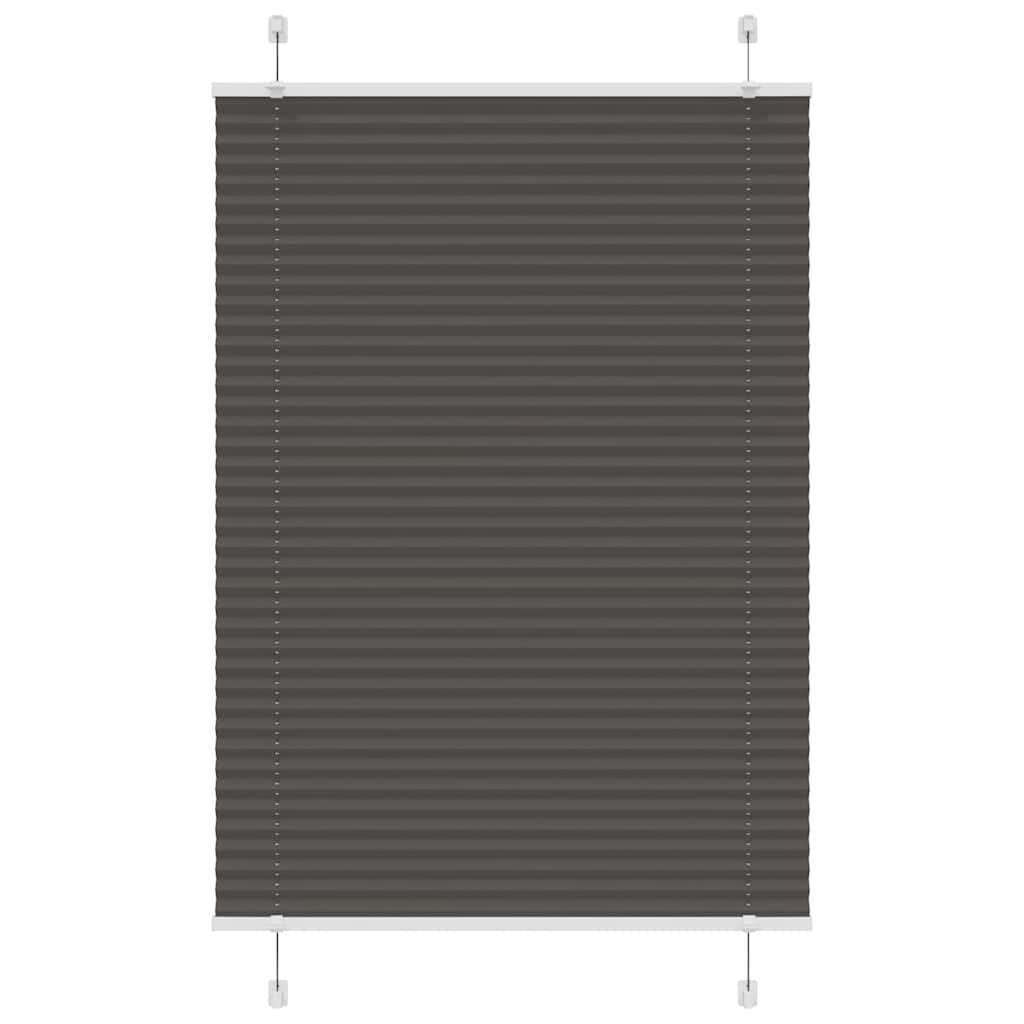 Pleated Blind Black 85x150 cm Fabric Width 84.4 cm Polyester - Direct Imports