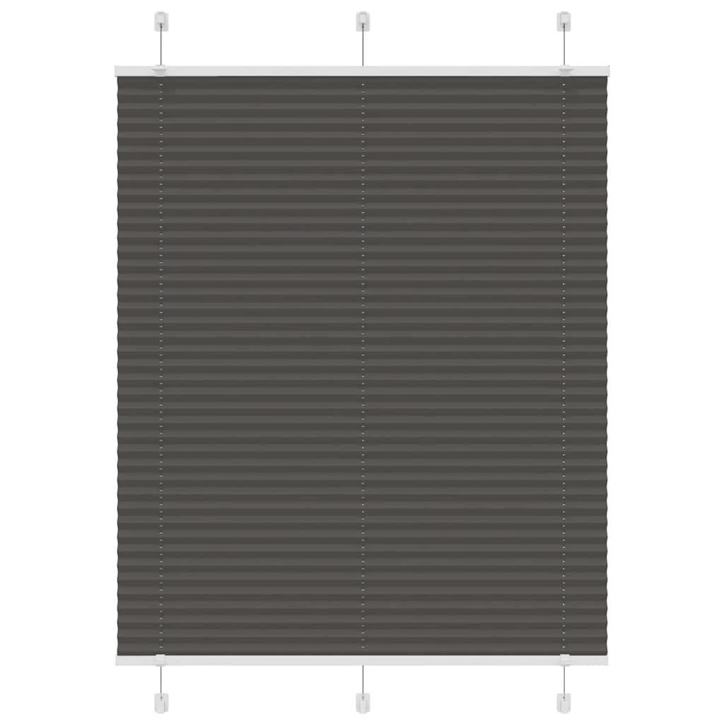 Pleated Blind Black 110x150 cm Fabric Width 109.4 cm Polyester - Decor Base
