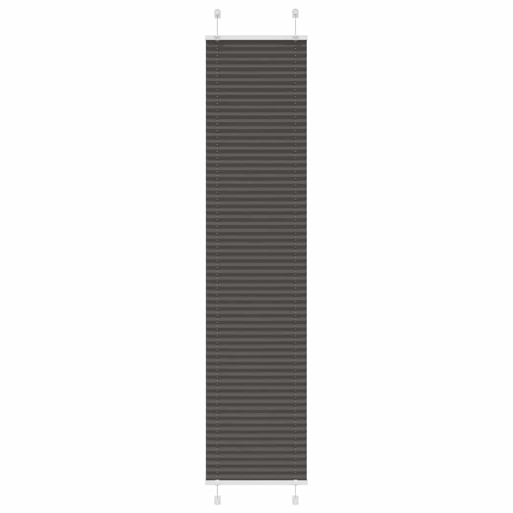 Pleated Blind Black 40x200 cm Fabric Width 39.4 cm Polyester - Design Hut