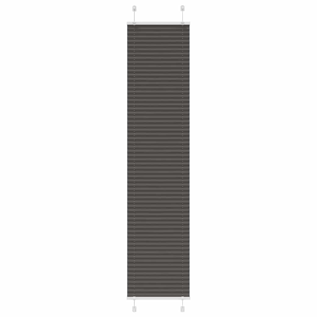 Pleated Blind Black 45x200 cm Fabric Width 44.4 cm Polyester - Style and Chic