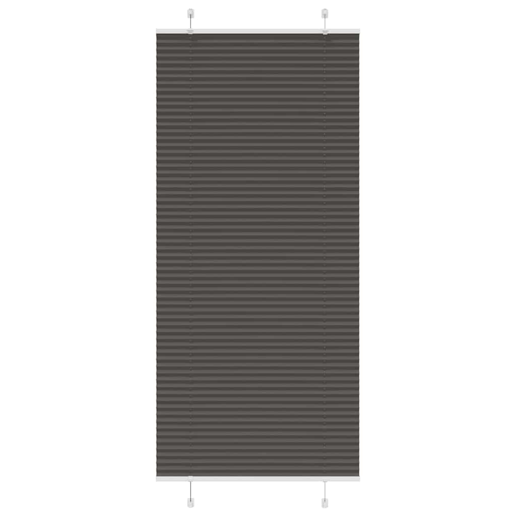 Pleated Blind Black 90x200 cm Fabric Width 89.4 cm Polyester - Direct Imports