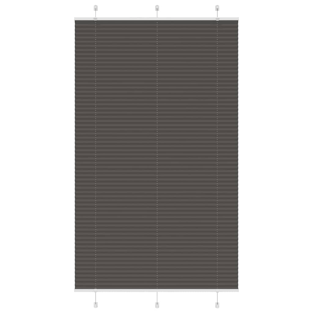 Pleated Blind Black 115x200 cm Fabric Width 114.4 cm Polyester - Decor Base