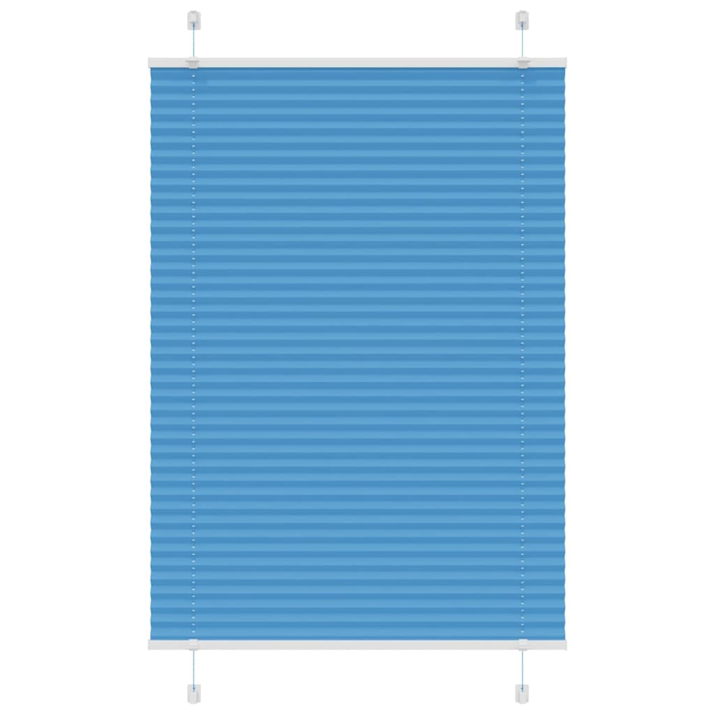 Pleated Blind Blue 100x100 cm Fabric Width 99.4 cm Polyester - Charlotte Dunes
