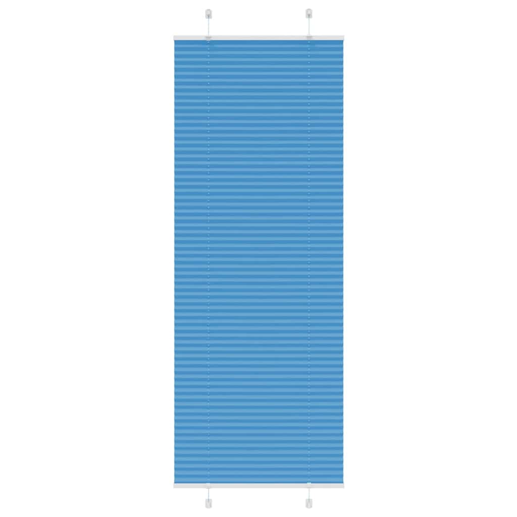 Pleated Blind Blue 75x200 cm Fabric Width 74.4 cm Polyester - Tyrell & Tyrell
