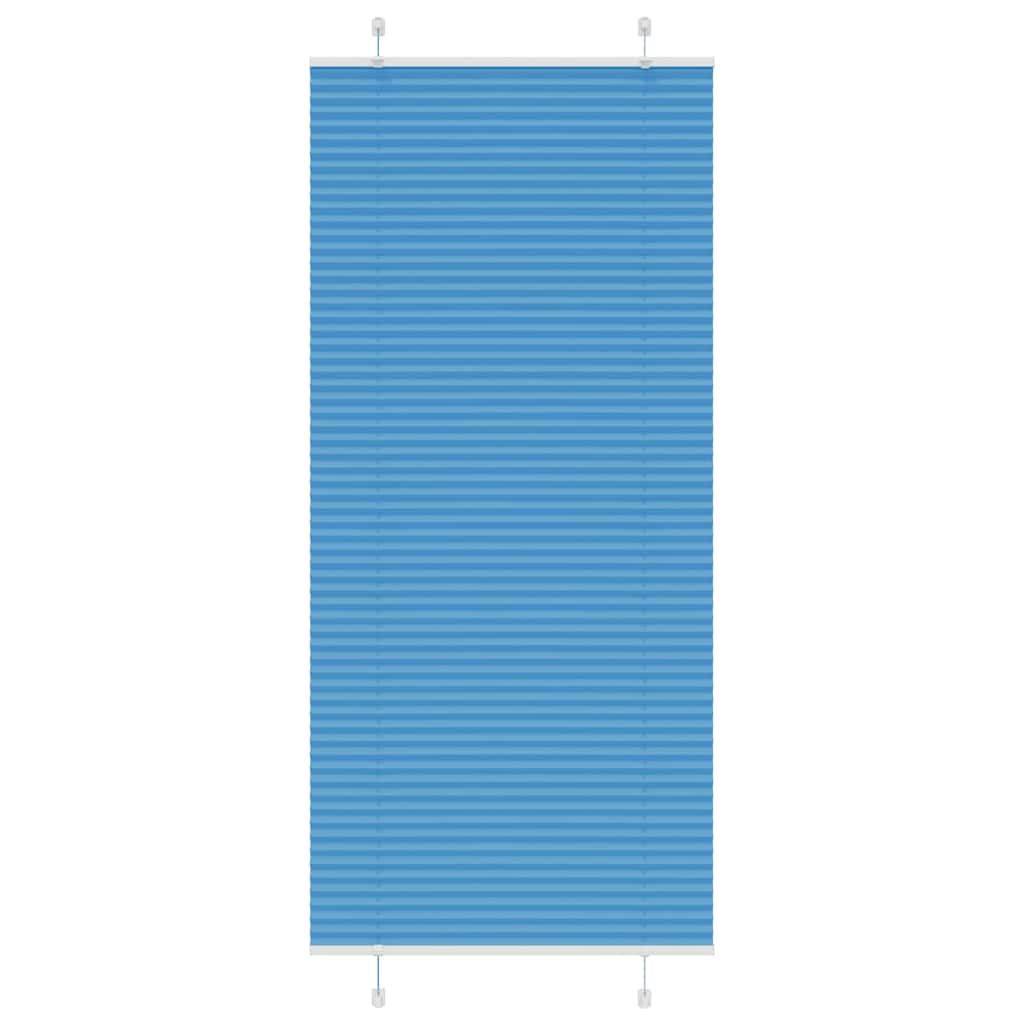 Pleated Blind Blue 85x200 cm Fabric Width 84.4 cm Polyester - Brittle & Co