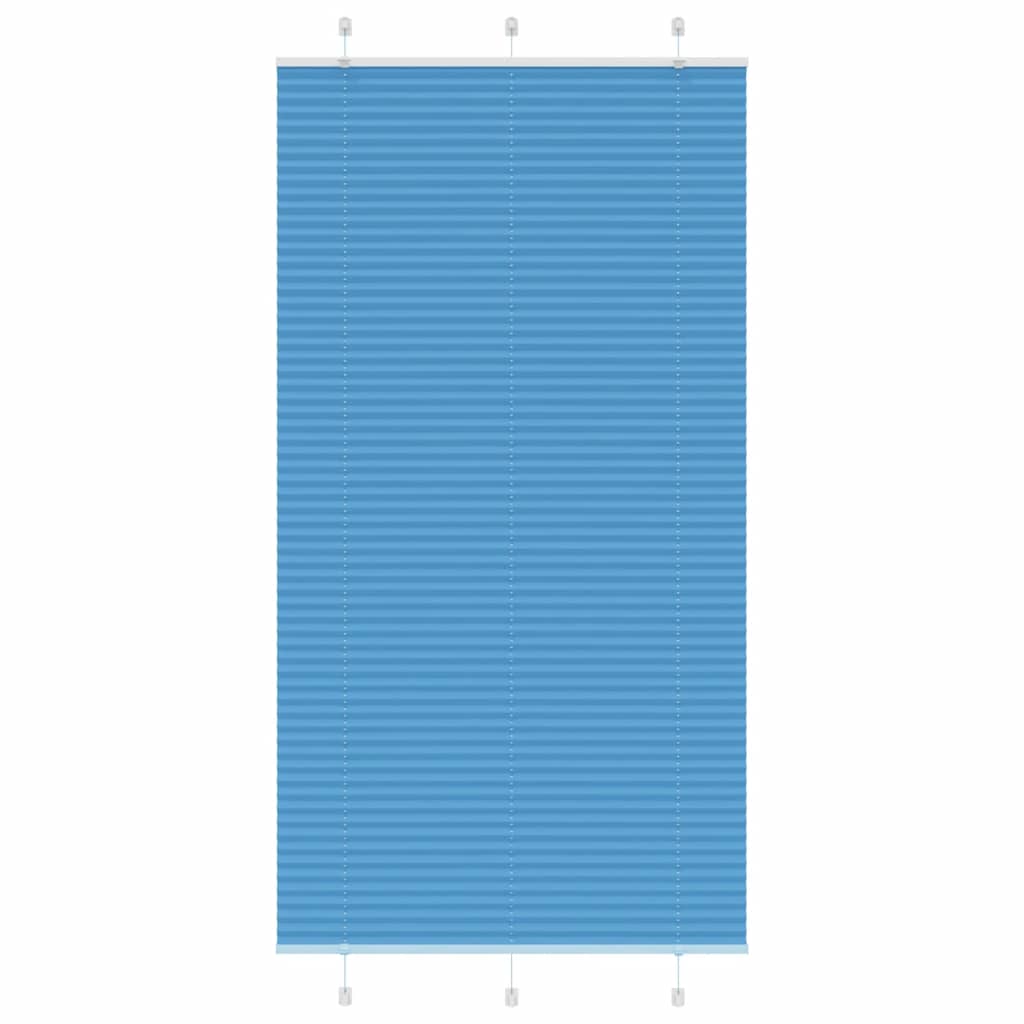 Pleated Blind Blue 105x200 cm Fabric Width 104.4 cm Polyester - Merlin Deals