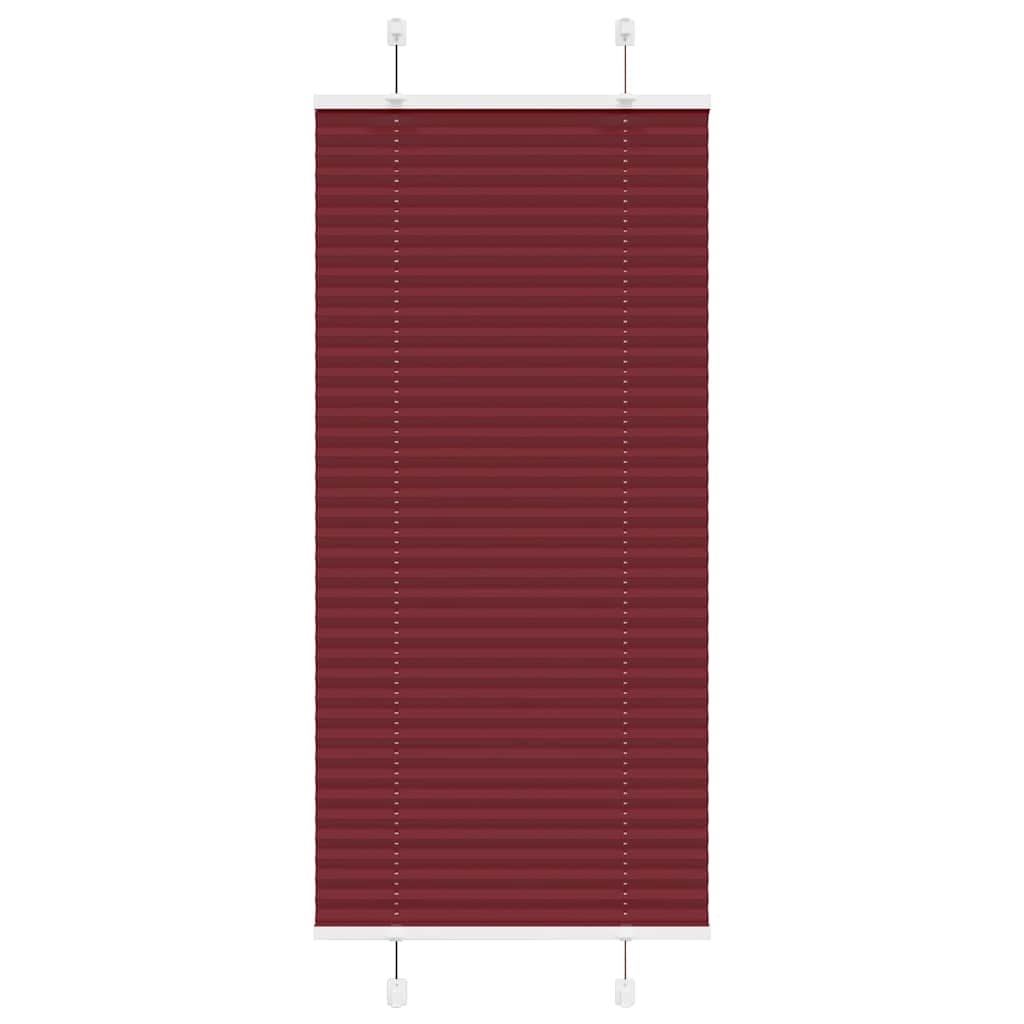 Pleated Blind Bordeaux Red 55x100 cm Fabric Width 54.4 cm Polyester - Brittle & Co