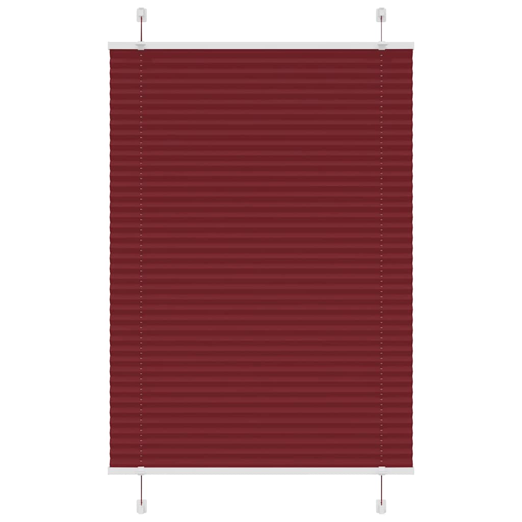 Pleated Blind Bordeaux Red 90x100 cm Fabric Width 89.4 cm Polyester - Charlotte Dunes