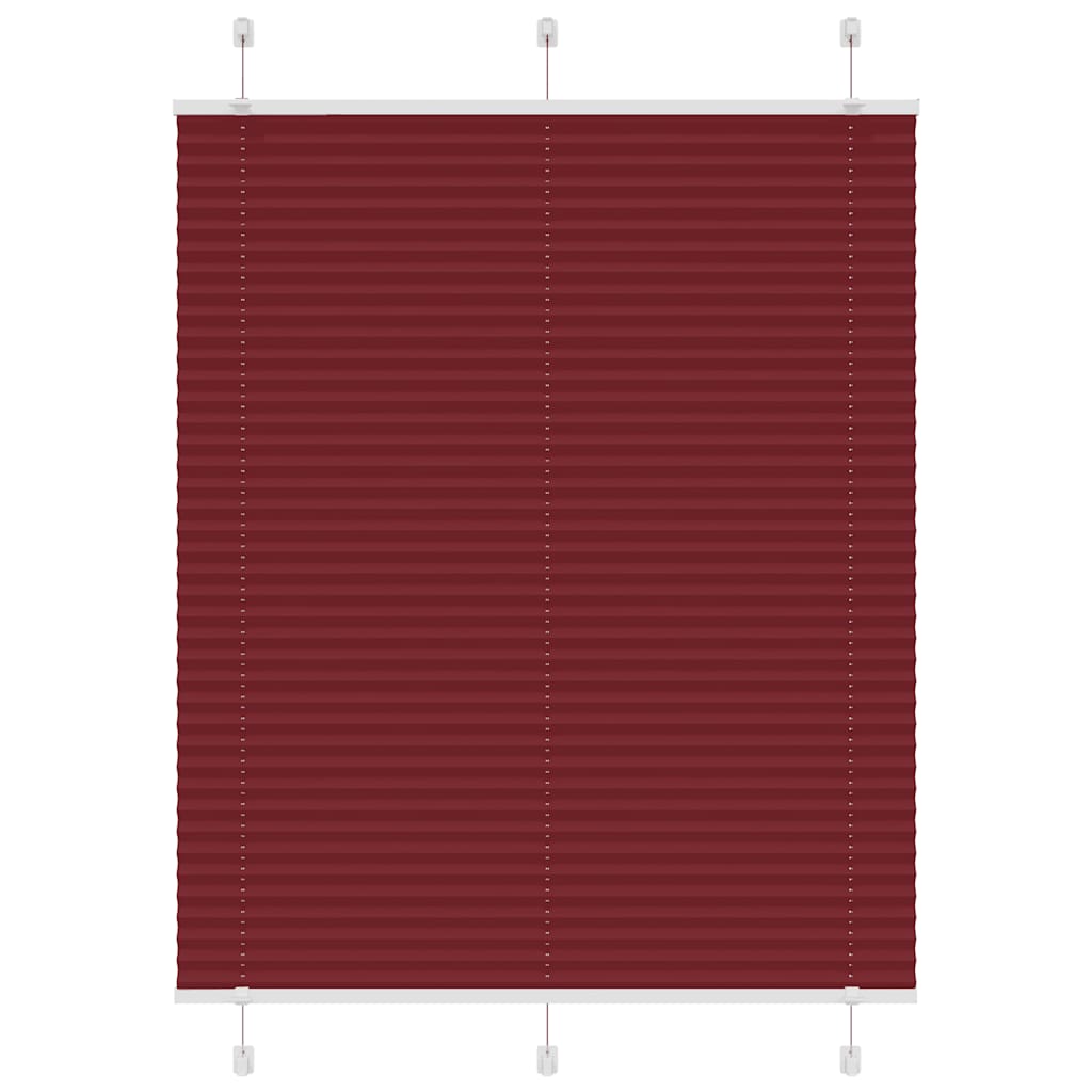 Pleated Blind Bordeaux Red 105x100 cm Fabric Width 104.4 cm Polyester - Decor Base
