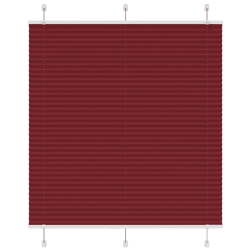 Pleated Blind Bordeaux Red 120x100 cm Fabric Width 119.4 cm Polyester - Decor Base