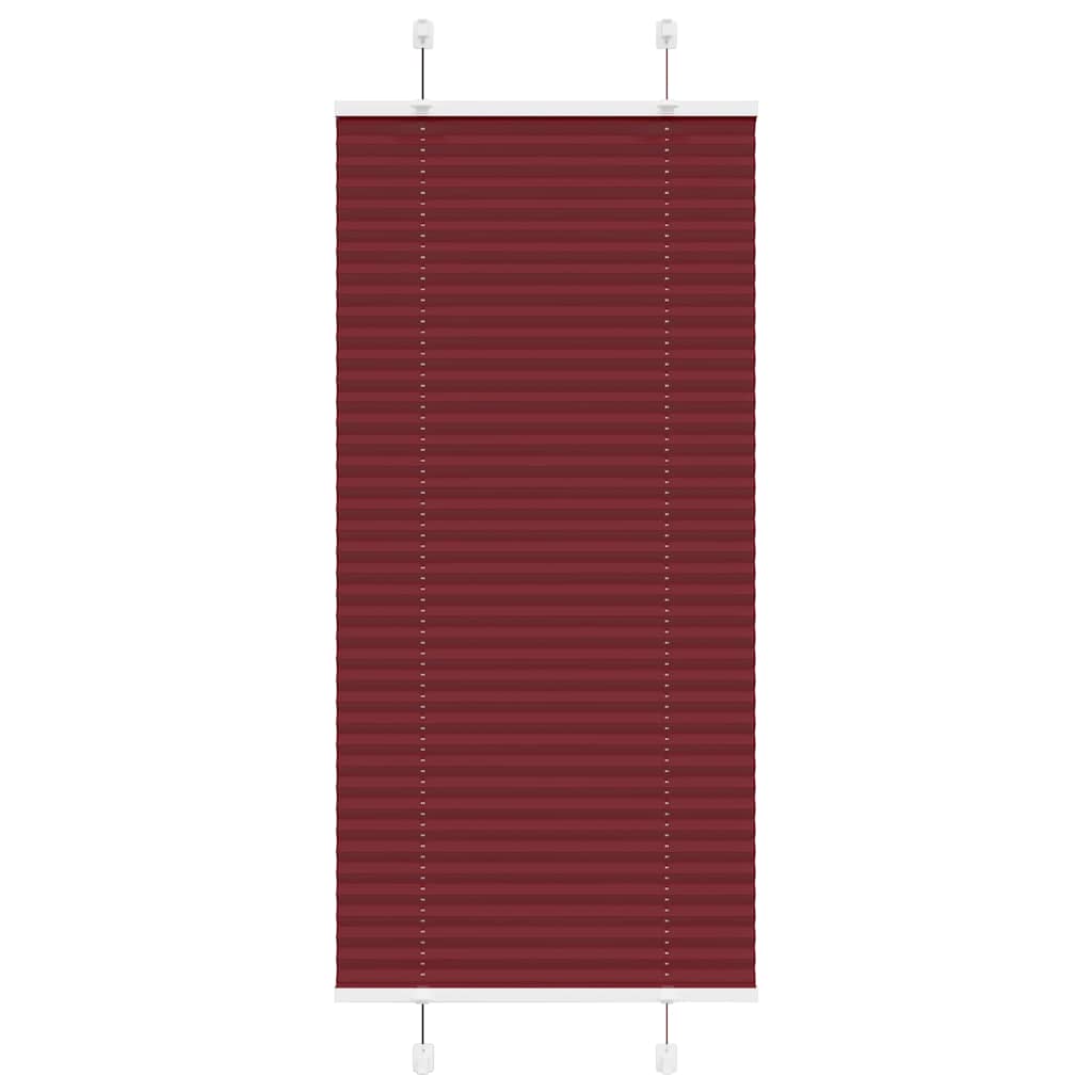 Pleated Blind Bordeaux Red 65x150 cm Fabric Width 64.4 cm Polyester - R and M Furniture