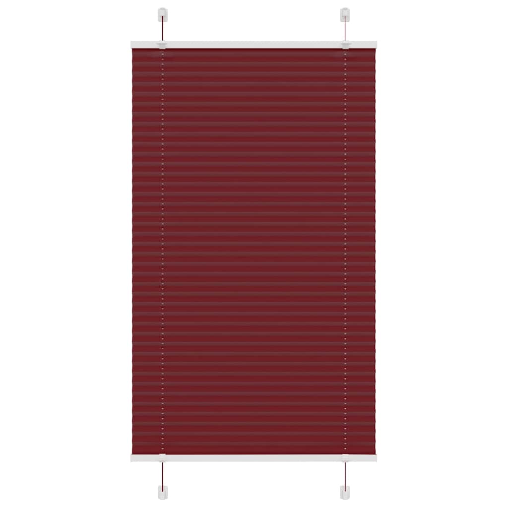 Pleated Blind Bordeaux Red 80x150 cm Fabric Width 79.4 cm Polyester - All Things Good