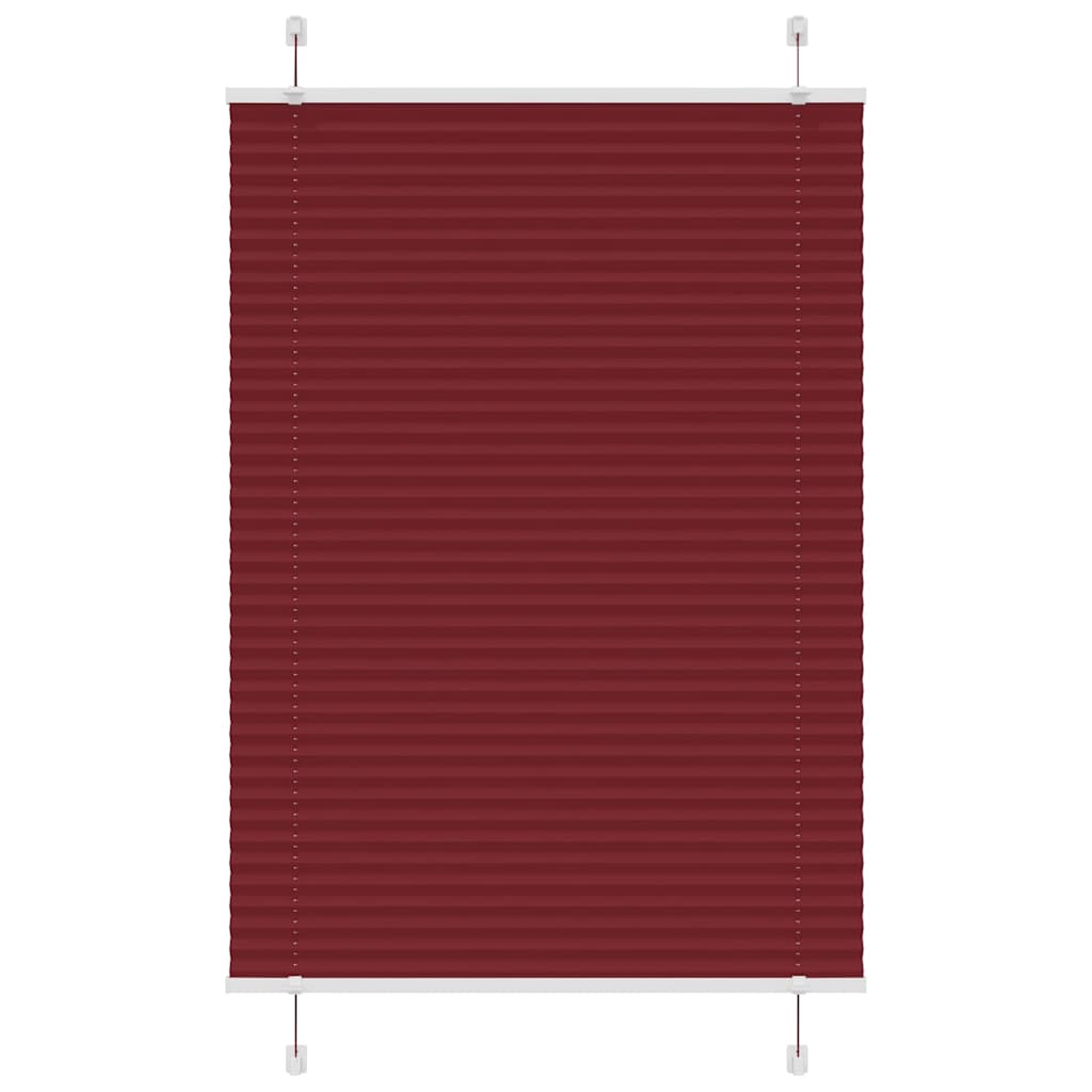 Pleated Blind Bordeaux Red 95x150 cm Fabric Width 94.4 cm Polyester - Brittle & Co