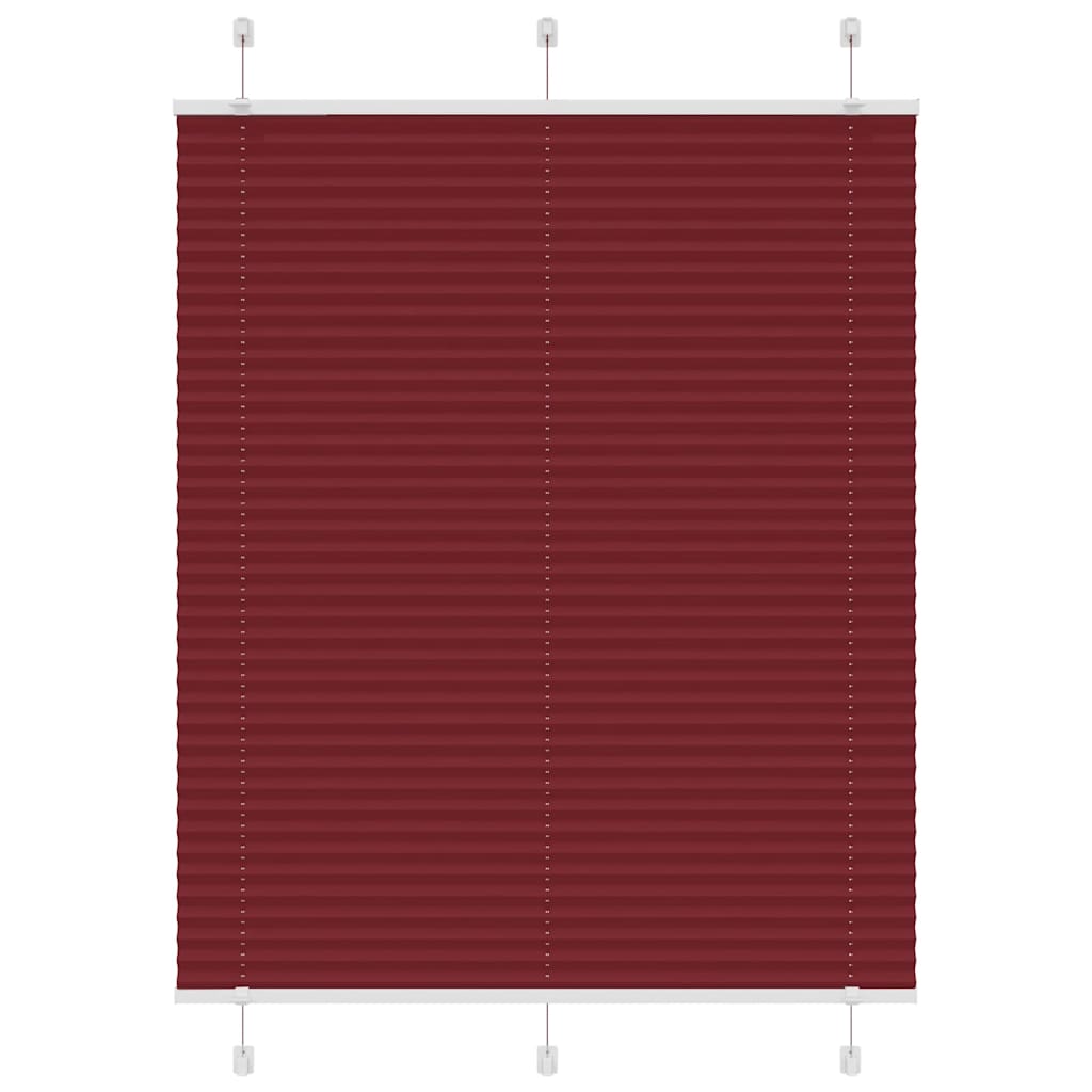 Pleated Blind Bordeaux Red 105x150 cm Fabric Width 104.4 cm Polyester - Charlotte Dunes