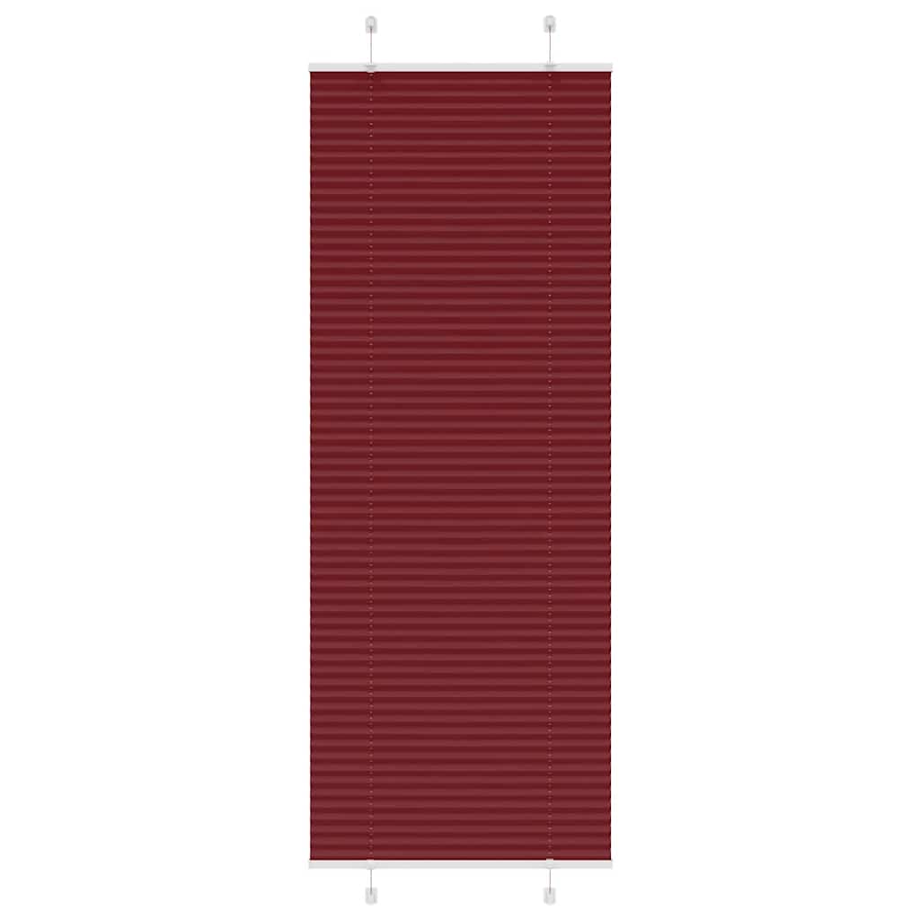 Pleated Blind Bordeaux Red 75x200 cm Fabric Width 74.4 cm Polyester - Direct Imports