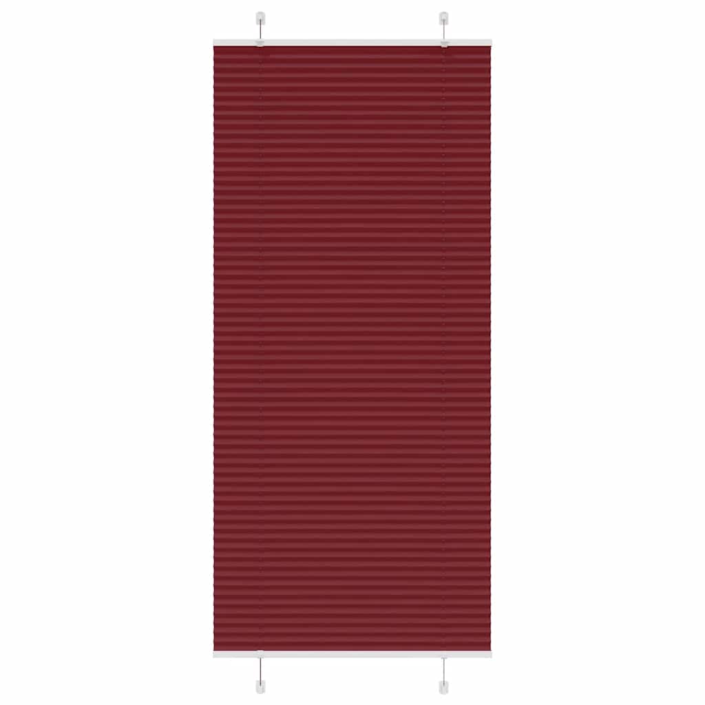 Pleated Blind Bordeaux Red 85x200 cm Fabric Width 84.4 cm Polyester - Direct Imports