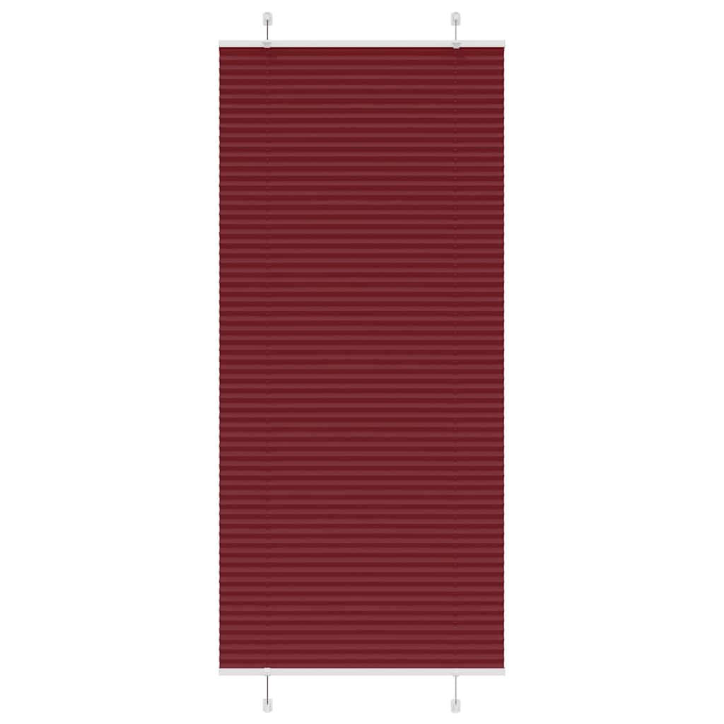 Pleated Blind Bordeaux Red 95x200 cm Fabric Width 94.4 cm Polyester - Direct Imports