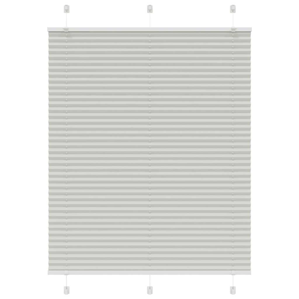 Pleated Blind Light Grey 105x100 cm Fabric Width 104.4 cm Polyester - Merlin Deals
