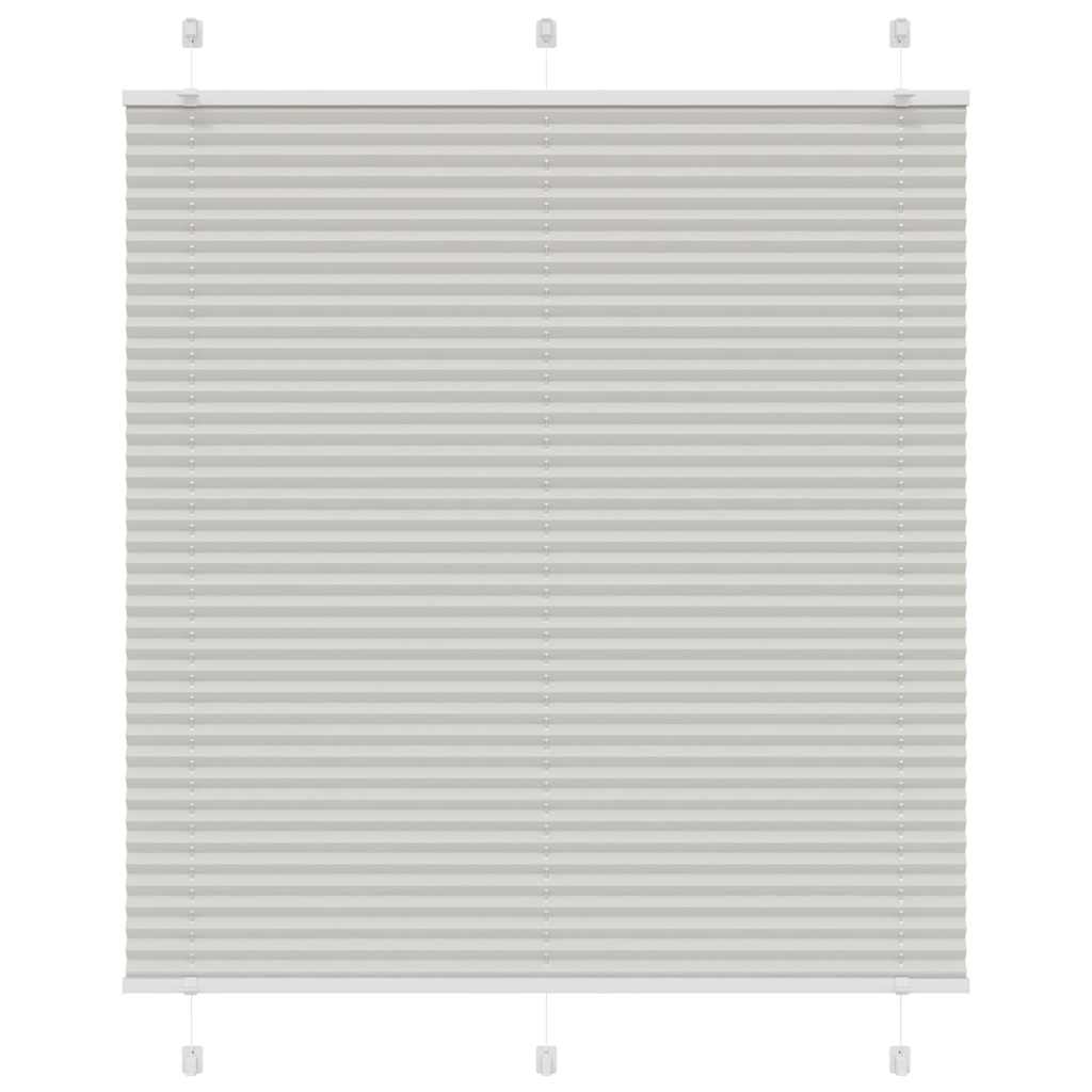 Pleated Blind Light Grey 115x150 cm Fabric Width 114.4 cm Polyester - Direct Imports