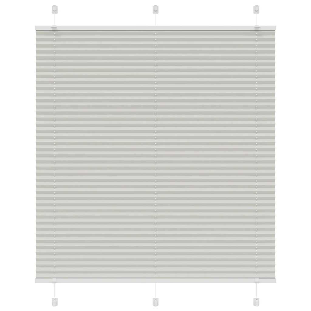 Pleated Blind Light Grey 120x150 cm Fabric Width 119.4 cm Polyester - Brittle & Co