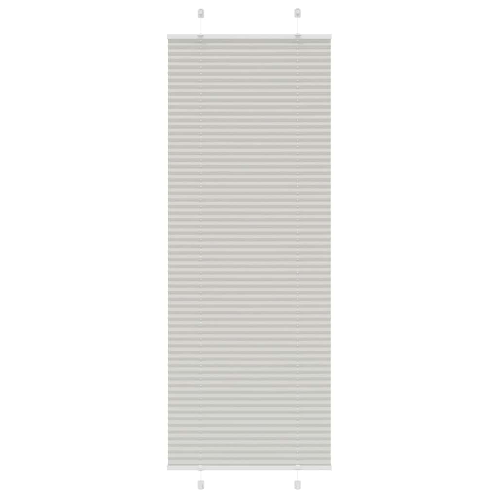 Pleated Blind Light Grey 75x200 cm Fabric Width 74.4 cm Polyester - The Home Maker