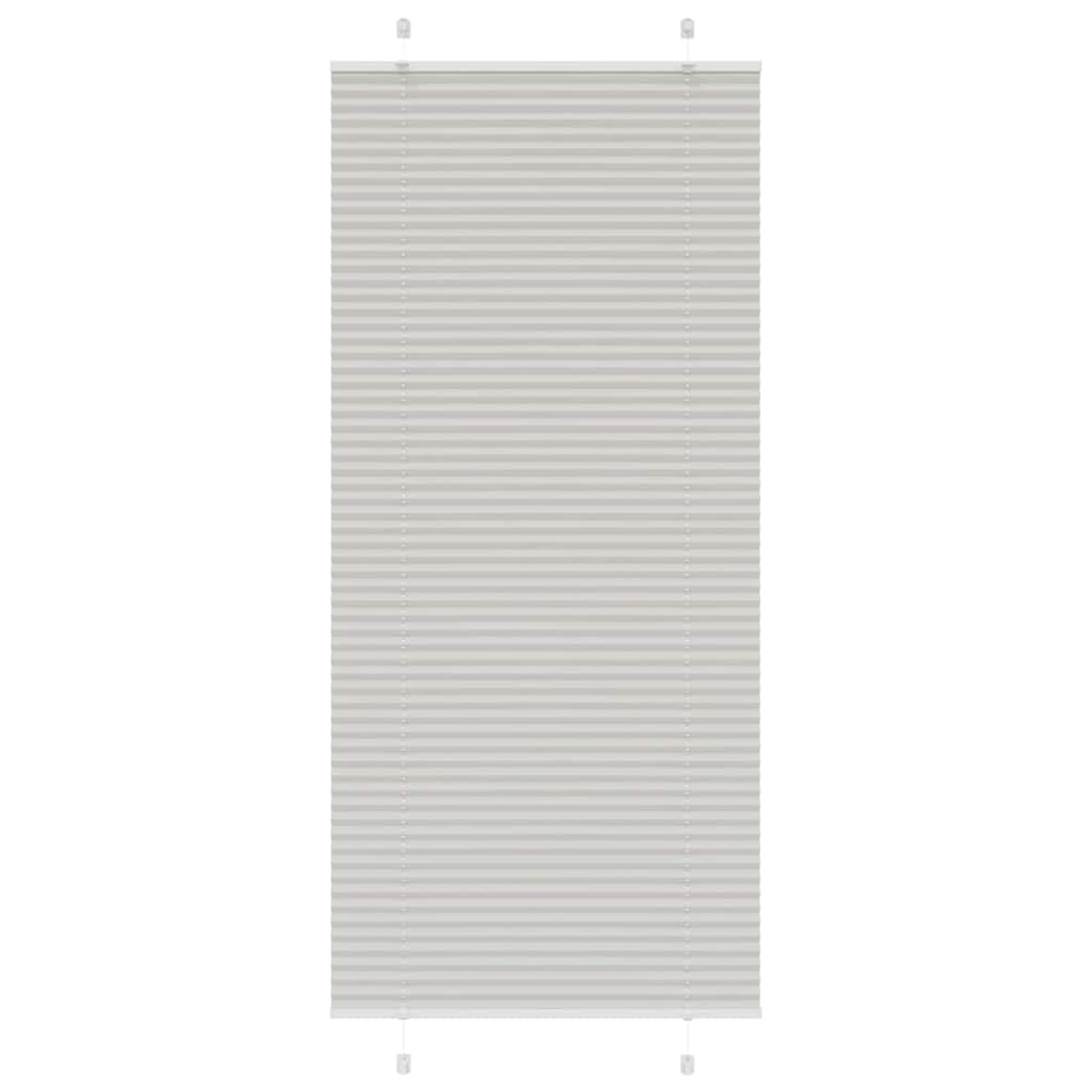 Pleated Blind Light Grey 90x200 cm Fabric Width 89.4 cm Polyester - Direct Imports