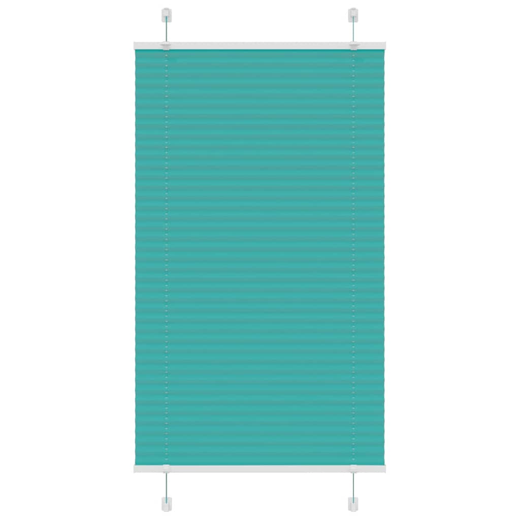Pleated Blind Petrol Green 70x100 cm Fabric Width 69.4 cm Polyester - R and M Furniture