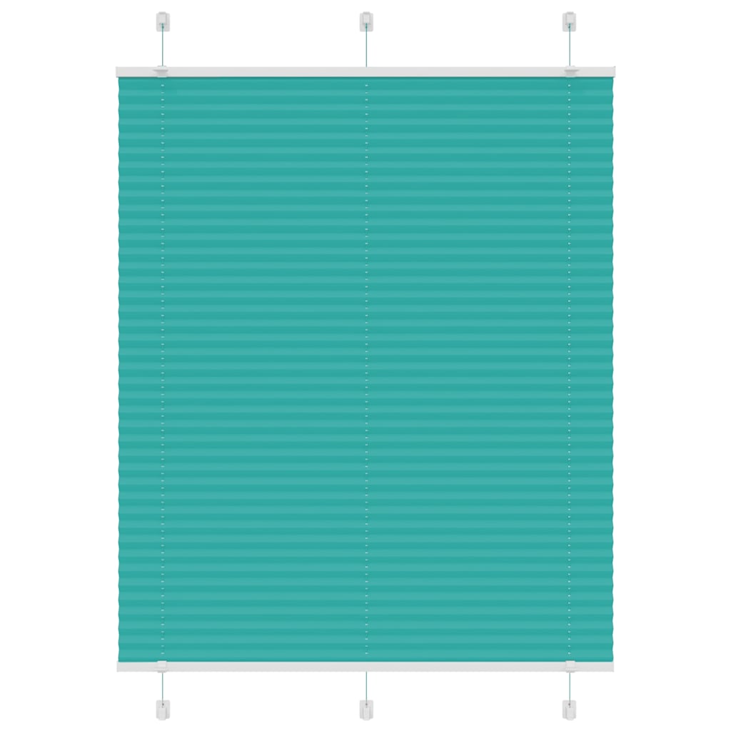 Pleated Blind Petrol Green 105x150 cm Fabric Width 104.4 cm Polyester - Style and Chic