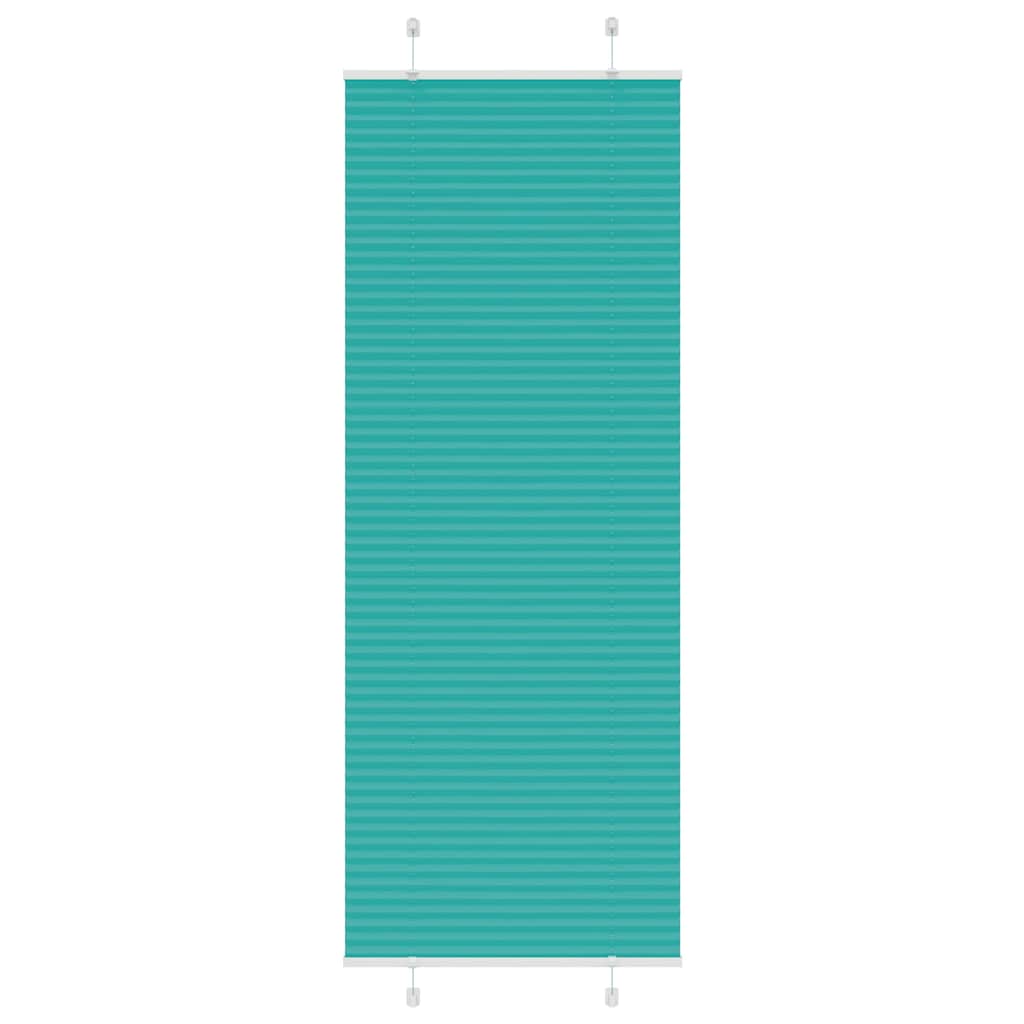 Pleated Blind Petrol Green 75x200 cm Fabric Width 74.4 cm Polyester - Decor Base