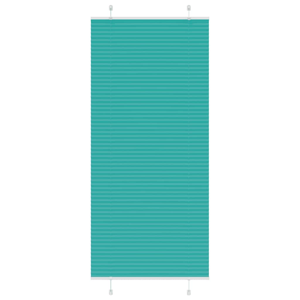 Pleated Blind Petrol Green 95x200 cm Fabric Width 94.4 cm Polyester - Discount Dealers