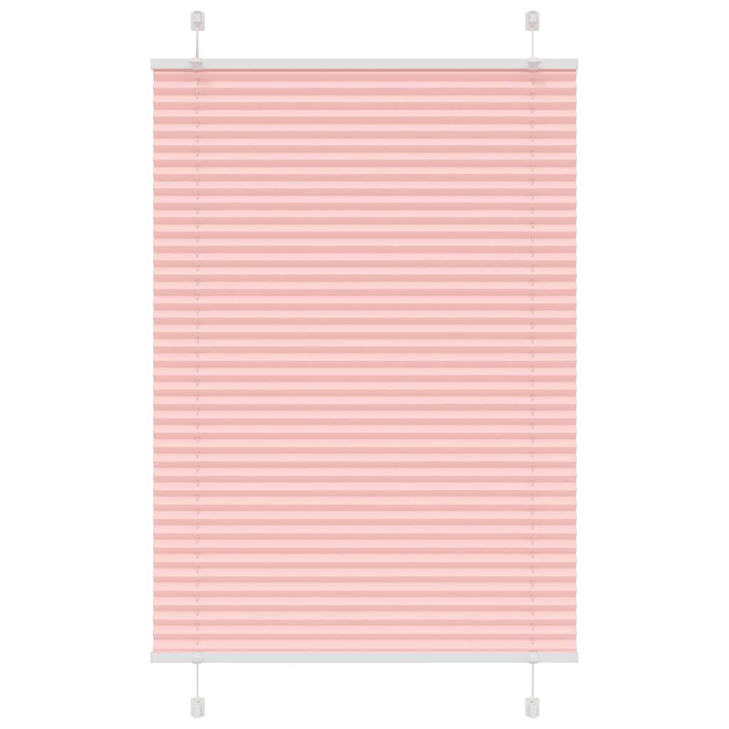 Pleated Blind Pink 100x100 cm Fabric Width 99.4 cm Polyester - Brittle & Co