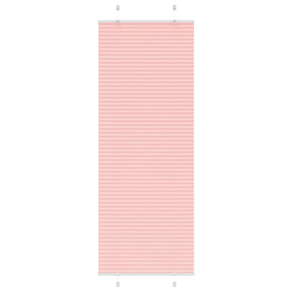 Pleated Blind Pink 75x200 cm Fabric Width 74.4 cm Polyester - Unbeatable Bargains