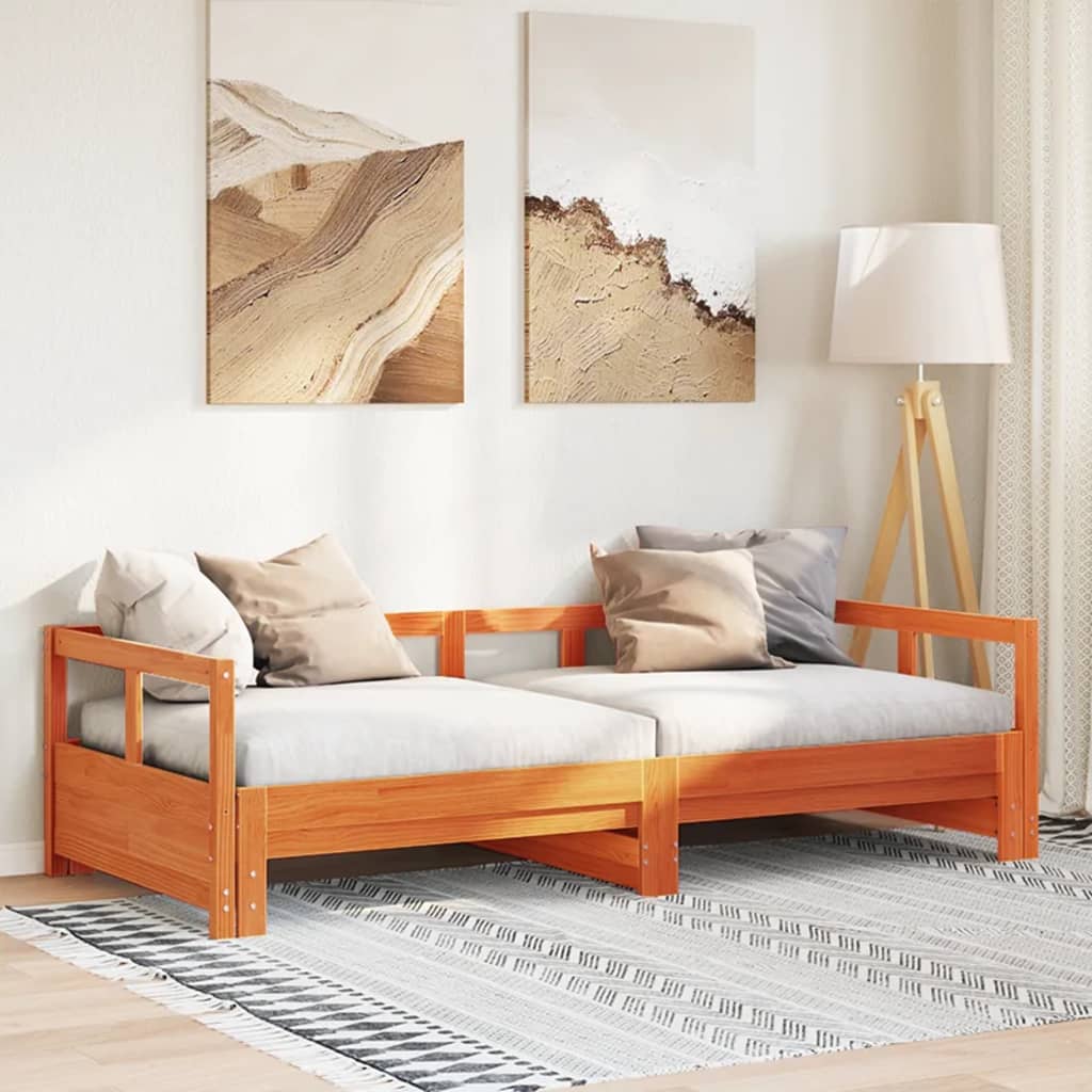 Daybed Wax Brown 80x200cm Solid Wood Pine - The Home Maker
