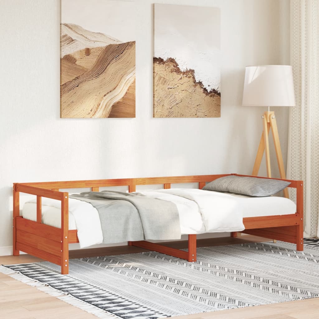 Daybed Wax Brown 80x200cm Solid Wood Pine - Merlin Deals