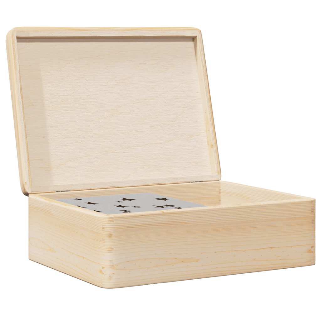 Wooden Box with Lid 40x30x13 cm Solid Wood Pine - Decor Base