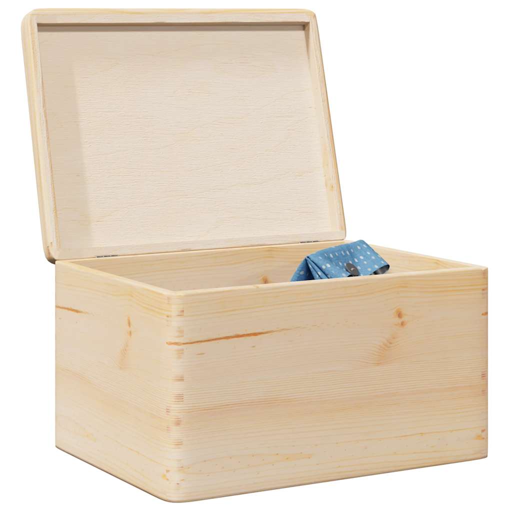 Wooden Box with Lid 40x30x23 cm Solid Wood Pine - Unbeatable Bargains