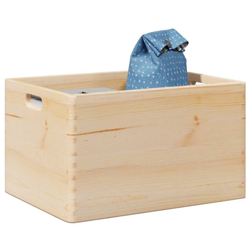 Wooden Box with Handles 40x30x23 cm Solid Wood Pine - Merlin Deals