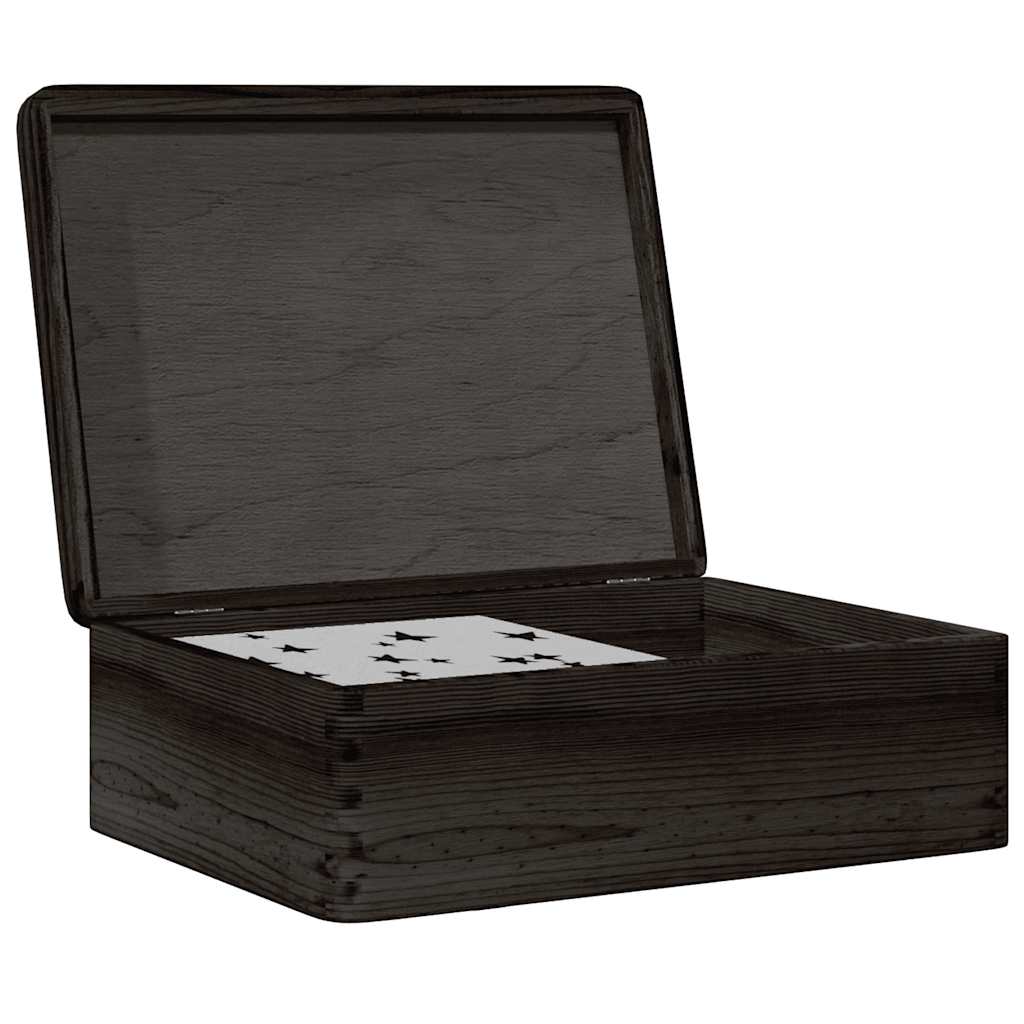 Wooden Box with Lid Black 40x30x13 cm Solid Wood Pine - Unbeatable Bargains