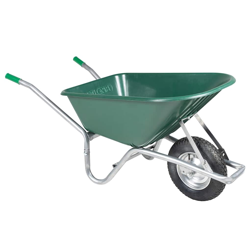 NEORIDG Wheelbarrow 90 L 150 kg Galvanised and Plastic Steel - Green - Design Hut