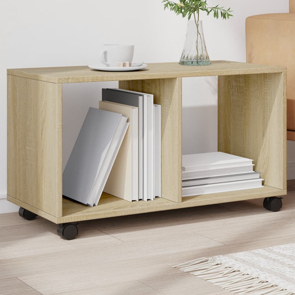 Rolling Cabinet Sonoma Oak 72x33x42.5 cm Engineered Wood - Design Hut