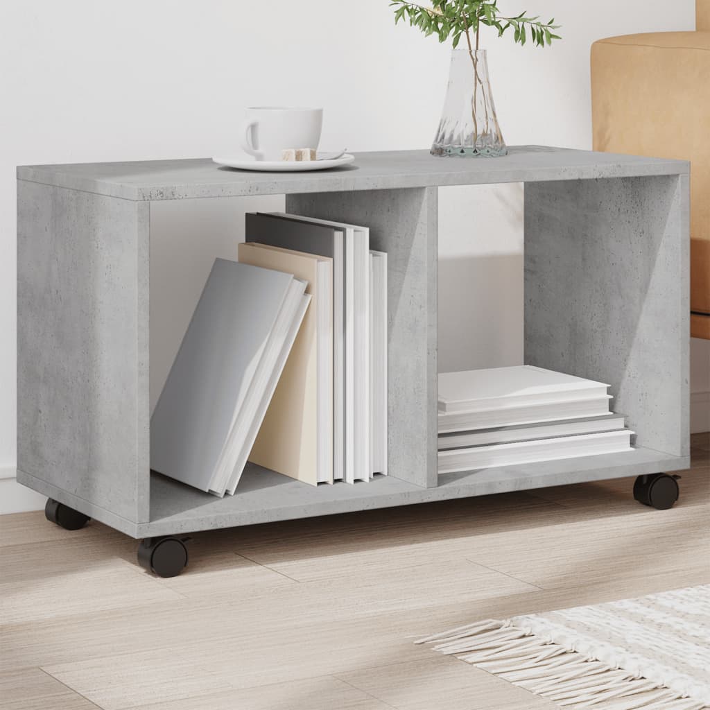 Rolling Cabinet Concrete Grey 72x33x42.5 cm Engineered Wood - Design Hut