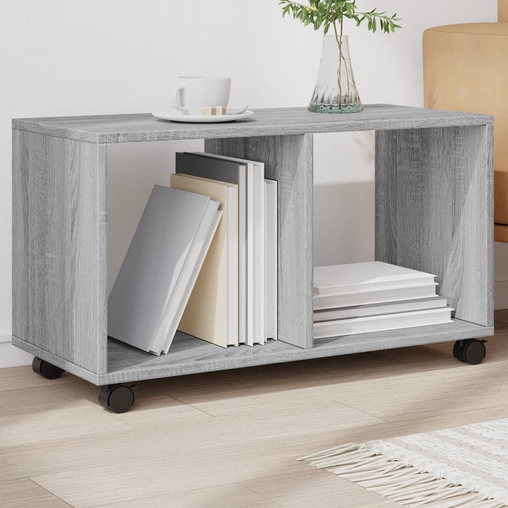 Rolling Cabinet Grey Sonoma 72x33x42.5 cm Engineered Wood - Design Hut